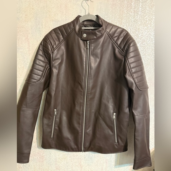 Guess Jackets & Blazers - Guess Women’s Cocoa Bean Brown Faux Leather Bicker Jacket, NWT, Sz Small